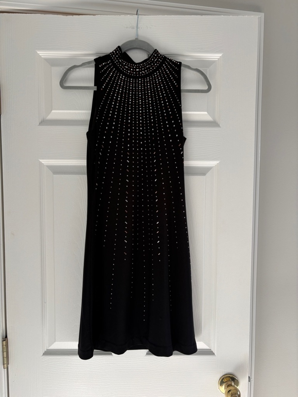 White House Black Market Black Sleeveless Stud-Embellished Mini Dress